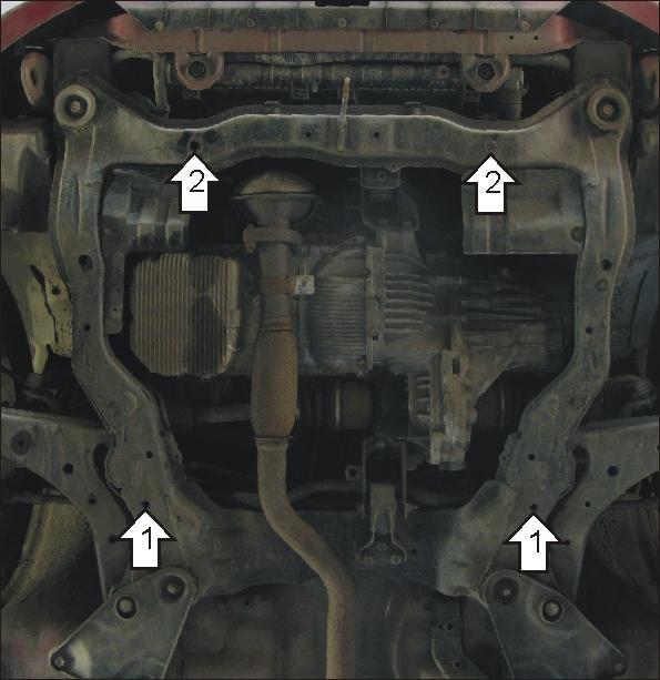 Защита стальная Мотодор (Двигатель, Коробка переключения передач), 2 мм, Сталь для Hyundai Coupe 2001-2009 арт. 00927