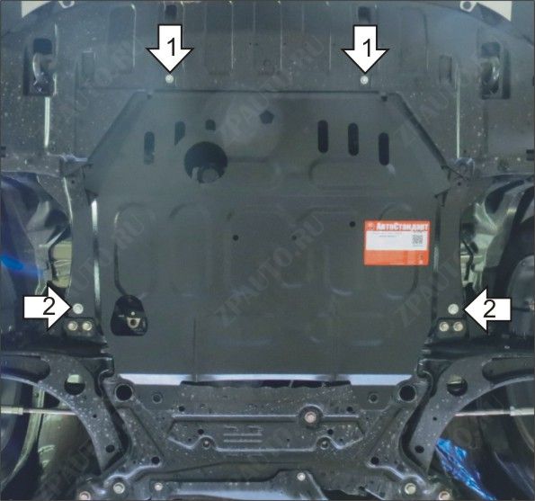 Защита АвтоСтандарт (Двигатель, Коробка переключения передач), 1,5мм сталь для Mitsubishi Outlander III   2015-2017 арт.51338