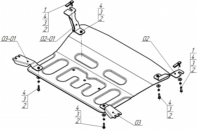 Защита стальная Мотодор (Двигатель, Коробка переключения передач), 2 мм,  для Hongqi Hs5  2023- арт. 73906
