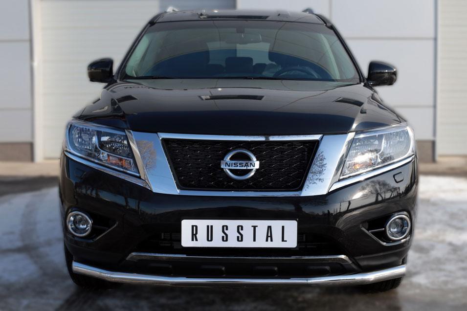 Защита переднего бампера d57 для Nissan Pathfinder 2014, Slitkoff NPZ-002015