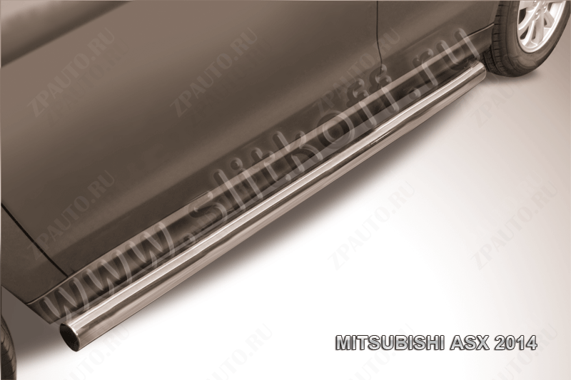 Защита порогов d76 труба Mitsubishi ASX (2012-2016) Black Edition, Slitkoff, арт. MAS14-009BE