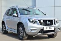 Защита переднего бампера d42 волна под машину для Nissan Terrano 2014, Slitkoff NTRZ-001784