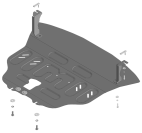 Защита стальная Мотодор (Двигатель, Коробка переключения передач), 2 мм,  для BAIC X35  2019- арт. 78501