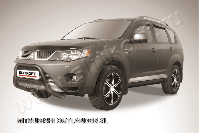 Кенгурятник d57 низкий черный Mitsubishi Outlander XL (2005-2009) , Slitkoff, арт. MXL003B