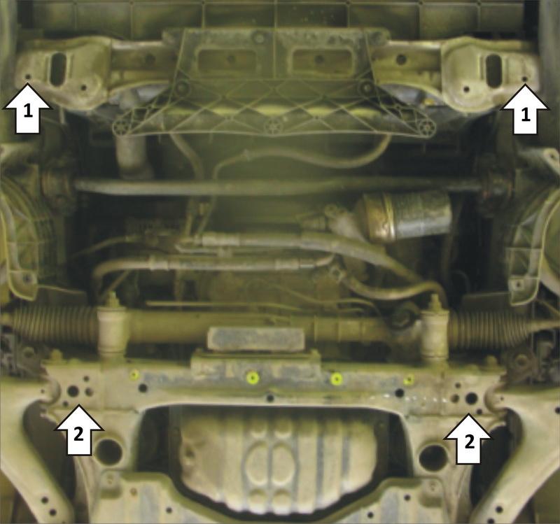 Защита стальная Мотодор (Двигатель, Гидроусилитель руля, Радиатор), 3 мм, Сталь для Lexus LS 430 2000-2006 арт. 15004