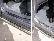 Накладки на пороги (лист зеркальный) для автомобиля Skoda Yeti 2014-