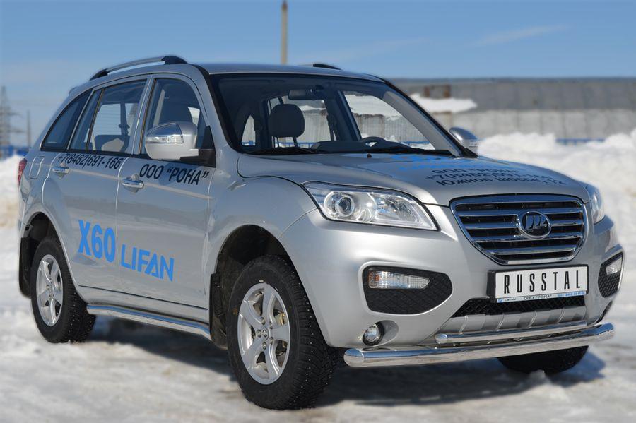 Защита переднего бампера d76/42 для Lifan X60, Slitkoff LFZ-001238