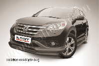 Защита переднего бампера d76+d57 двойная черная Honda CR-V 2L (2011-2015) , Slitkoff, арт. HCRV13-001B