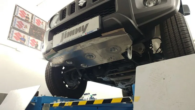 Защита рулевых тяг для SUZUKI Jimny с крыльями 2019 - V-1,5 AT, MT 4wd, Sheriff, алюминий 4 мм, арт. 23.4031 V2 Алюминий
