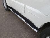 Пороги овальные с накладкой 120х60 мм для автомобиля Mitsubishi Pajero IV 2014-, TCC Тюнинг MITPAJ414-08