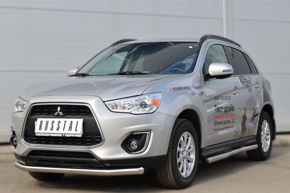 Пороги труба d57 вариант 2 для Mitsubishi ASX 2013, Slitkoff MAST-0013242