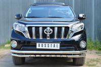Защита переднего бампера d57/57/d42 с зубами для Toyota LC Prado 150 2014, Slitkoff LCPZ-001712
