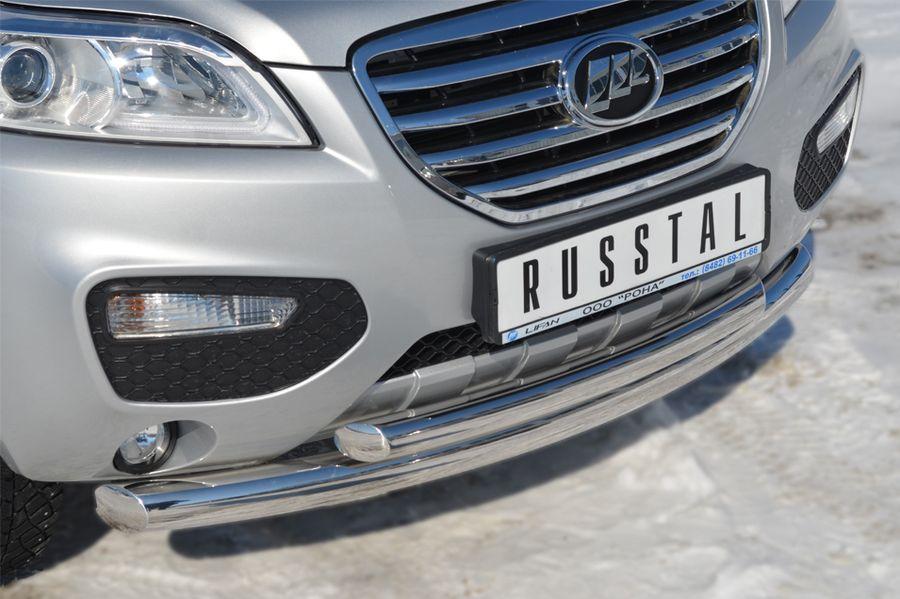 Защита переднего бампера d76/57 для Lifan X60, Slitkoff LFZ-001239