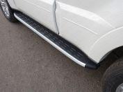 Пороги алюминиевые с пластиковой накладкой (1820 из 2-х мест) для автомобиля Mitsubishi Pajero IV 2011-2014, TCC Тюнинг MITPAJ413-12AL