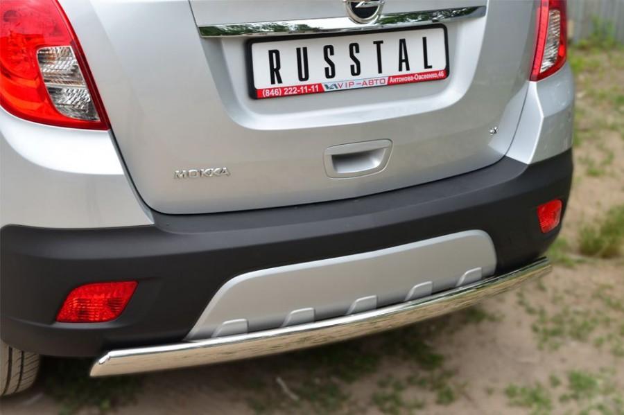 Защита заднего бампера d75х42 для Opel Mokka, Slitkoff OMZ-001359