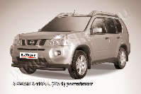 Защита переднего бампера d76+d57 двойная черная Nissan X-Trail (2011-2015) , Slitkoff, арт. NXT11-001B