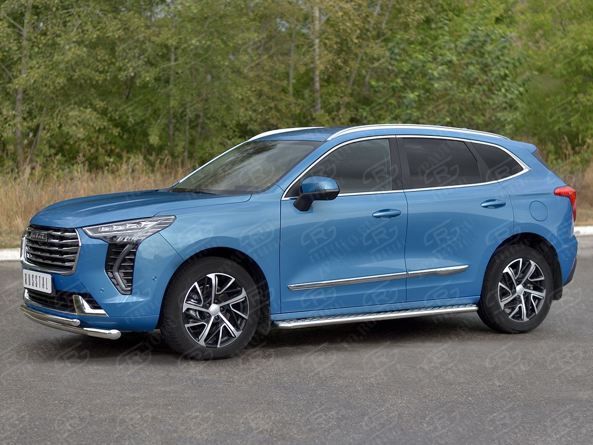HAVAL JOLION 1.5 2WD 2021- Защита переднего бампера d57 секции-d42 дуга (кроме COMFORT) HJOLZ-003988