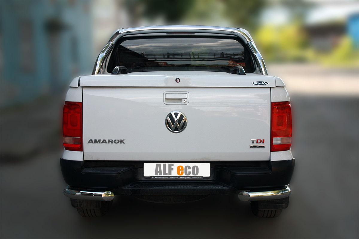 Защита задняя уголки одинарные D 76,1 для Volkswagen Amarok(Фольксваген Амарок), ALFeco арт. AMAR-10.06