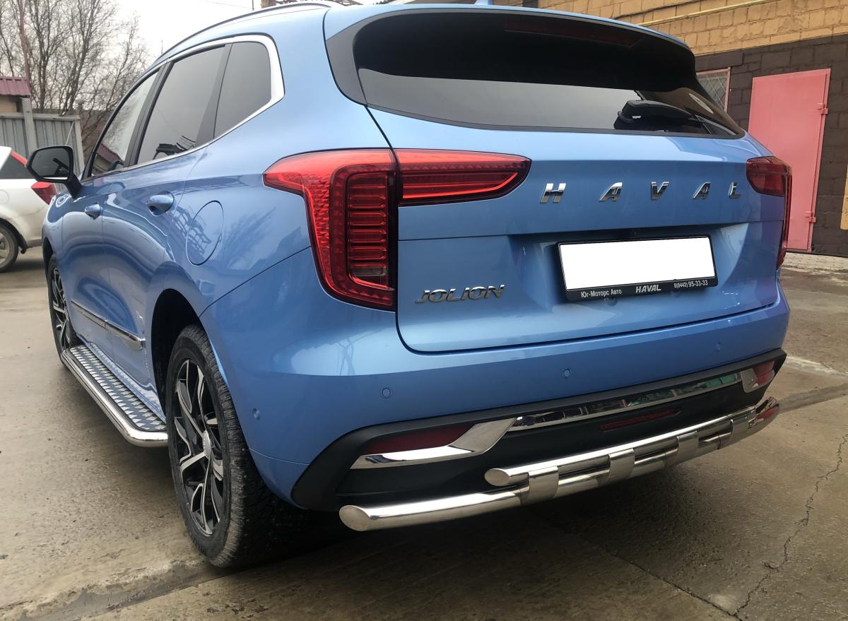 Защита заднего бампера для автомобиля HAVAL Jolion 2021 арт. HVJ.21.25