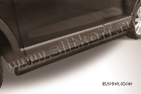 Защита порогов d76 труба черная Mazda CX-9 (2006-2012) , Slitkoff, арт. MZCX9006B