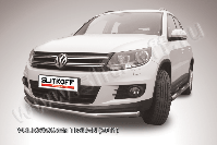 Защита переднего бампера d57 Volkswagen Tiguan (2011-2016) Black Edition, Slitkoff, арт. VWTIG-004BE