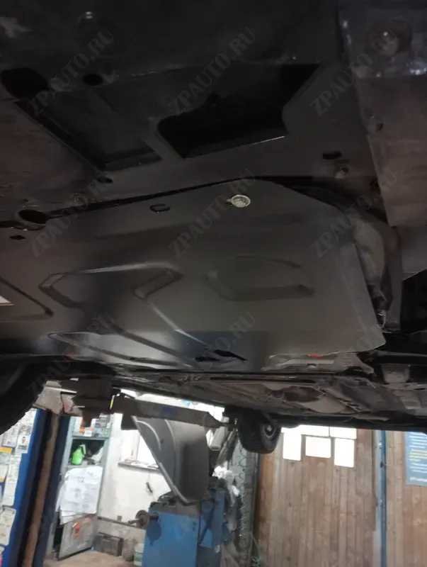 Защита  картера и КПП (увеличенная) Nissan Tiida (С11) 2007-2014 V-1,6 , ALFeco, сталь 2мм, арт. ALF1550st-1