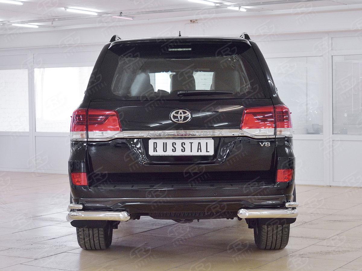 Защита заднего бампера уголки d76/42 Toyota LC 200 Executive 2016, Slitkoff TLCZ-002567