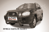 Кенгурятник d76 высокий черный Hyundai Santa-Fe Classic Таганрог (2000-2012) , Slitkoff, арт. HSFT002B