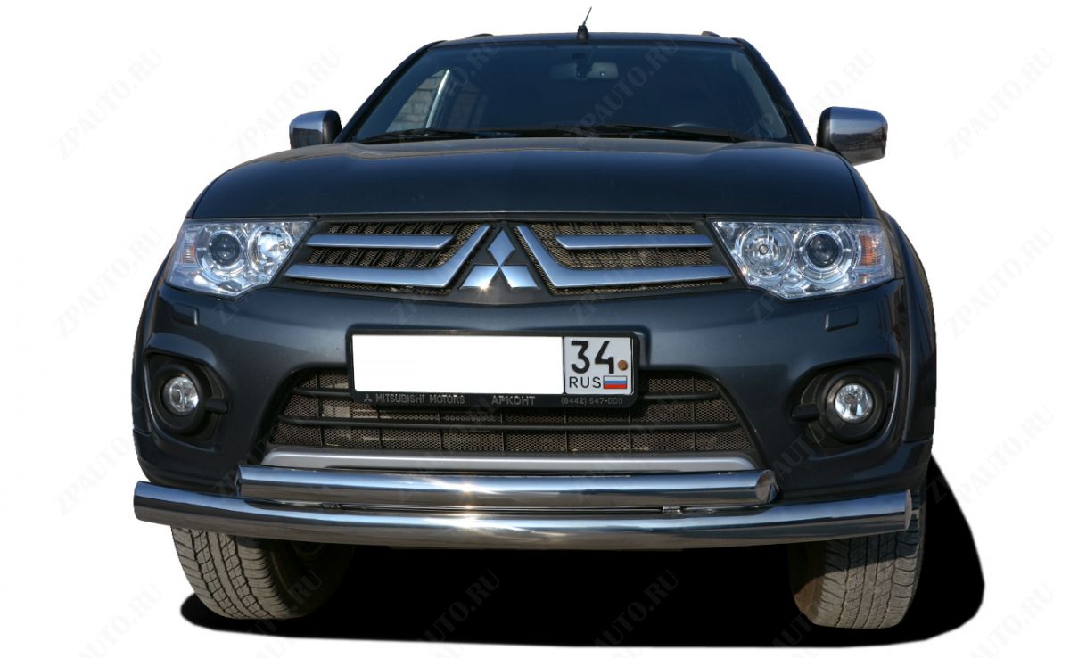 Защита переднего бампера двойная для автомобиля MITSUBISHI Pajero Sport 2008 арт. MSPS.08.03