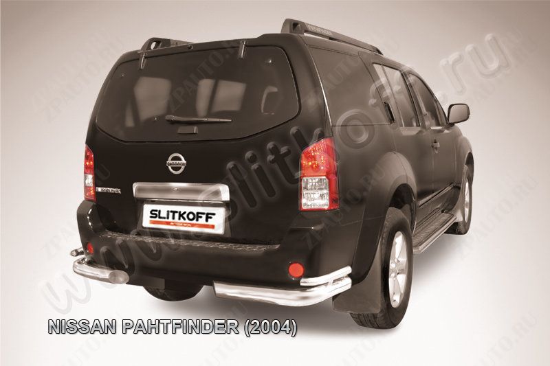 Уголки d76+d42 двойные Nissan Pathfinder R51 (2004-2010) Black Edition, Slitkoff, арт. NIP013BE