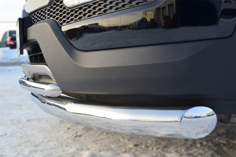 Защита переднего бампера d76/42 для Hyundai Santa Fe 2012, Slitkoff HSFZ-001220