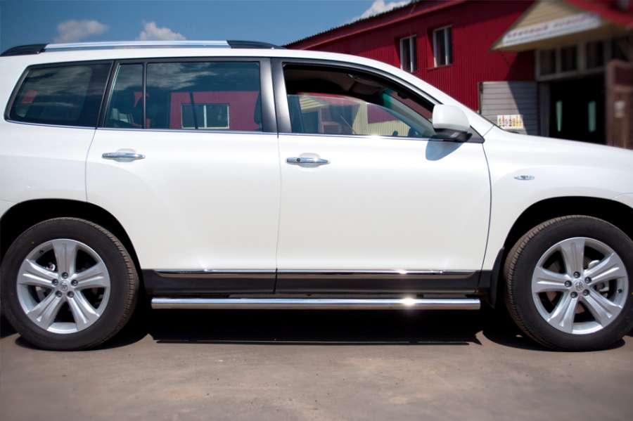 Пороги труба d57 вариант 3 для Toyota Highlander 2010, Slitkoff THT-0007373