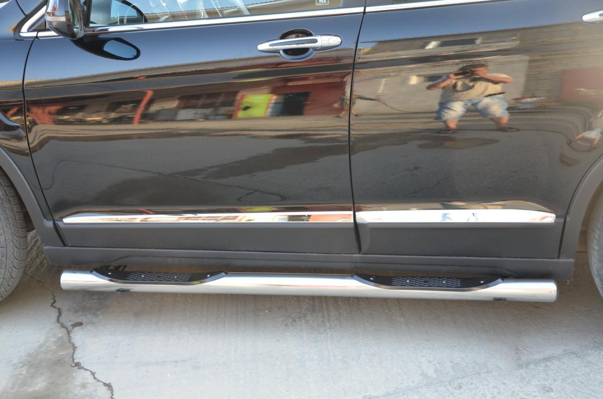 Пороги труба с проступью для автомобиля Haval H6 2017. GWH6.17.93, Россия