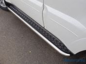 Пороги с накладным листом для автомобиля MITSUBISHI Pajero4 2006-2017, Россия MSP4.06.43