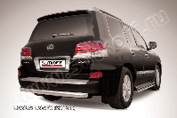 Защита заднего бампера d76 радиусная Lexus LX-570 (2012-2015) Black Edition, Slitkoff, арт. LLX570-12-010BE