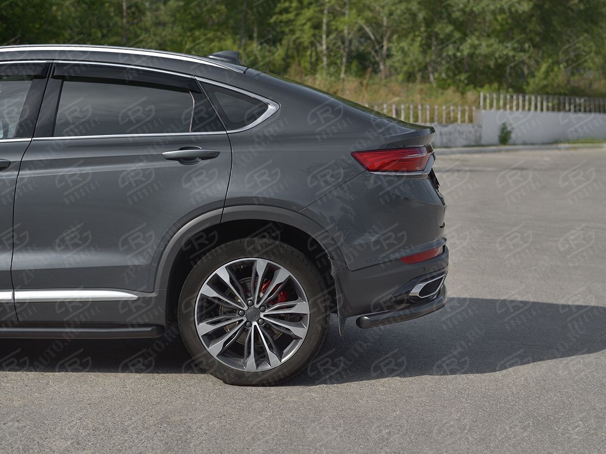 GEELY TUGELLA 2020- Защита заднего бампера d57 секции black GTGZ-003947CH