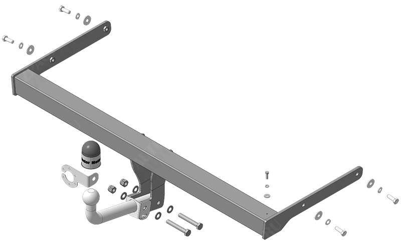 Фаркоп Volkswagen Bora 2018-, тип шара A (оцинкованный), MOTODOR, арт. 92713-A