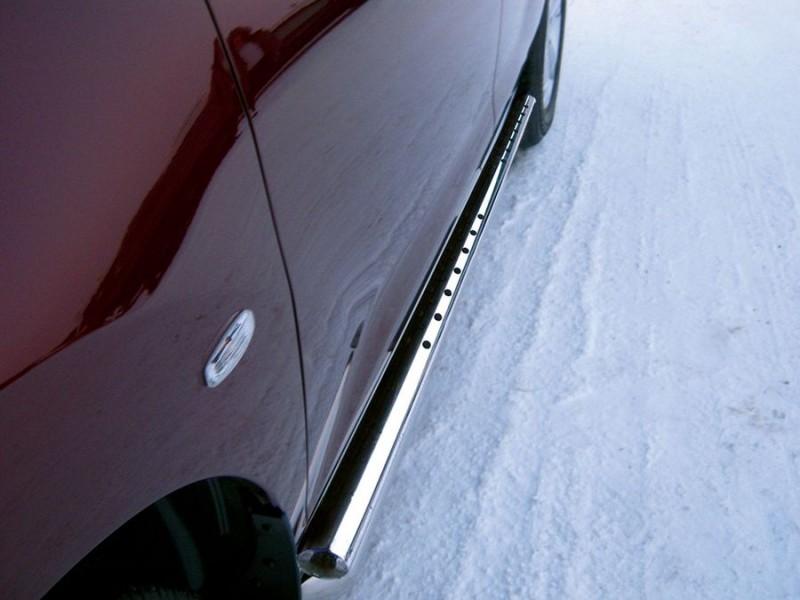 Пороги труба d75x42 овал с проступью для Nissan Murano 2010, Slitkoff NMO-010314