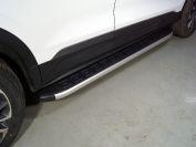 Пороги алюминиевые с пластиковой накладкой 1720 мм для автомобиля Geely Coolray 2020- TCC Тюнинг арт. GEELCOOL20-19AL
