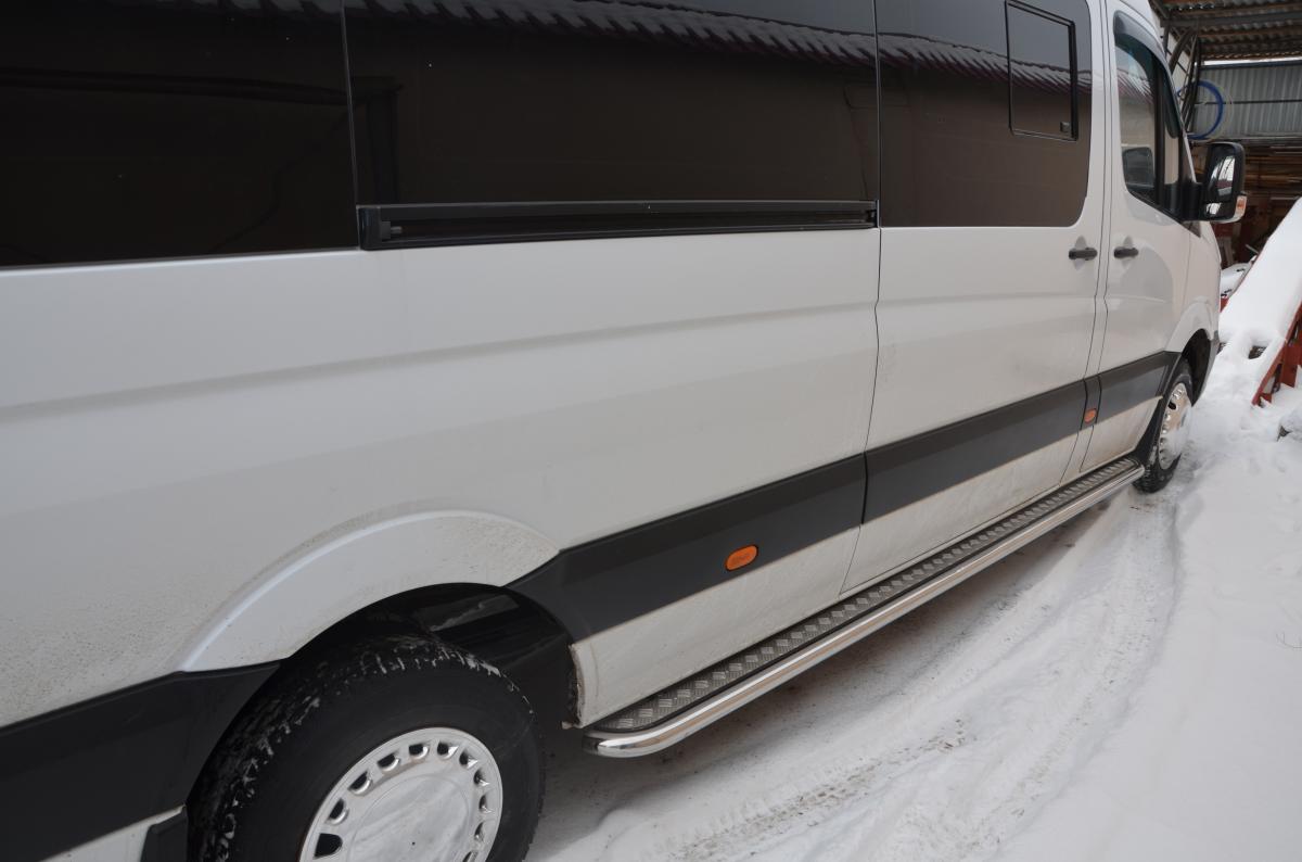 Пороги с накладным листом для автомобиля MERCEDES-BENZ Sprinter 2012 (W906). MBS.12.41, Россия