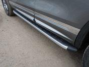 Пороги алюминиевые с пластиковой накладкой 1920 мм для автомобиля Volkswagen  Touareg R-Line 2014, TCC Тюнинг VWTOUARRL14-08AL