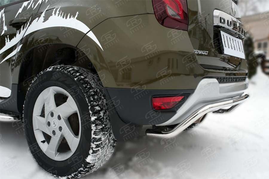 Защита заднего бампера d42 волна на Renault Duster 2015, Slitkoff RDZ-002186