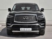 Защита переднего бампера d75х42 на Infiniti QX80 2018, Slitkoff IQX8Z-003006