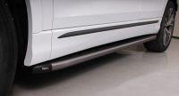 Пороги алюминиевые с пластиковой накладкой (карбон серые) 2020 мм для автомобиля Audi Q8 2019- TCC Тюнинг арт. AUDIQ819-12GR