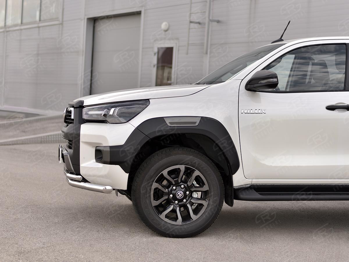 TOYOTA HILUX BLACK ONYX 2020- Защита переднего бампера d57 секции-d42 секции THBOZ-003509