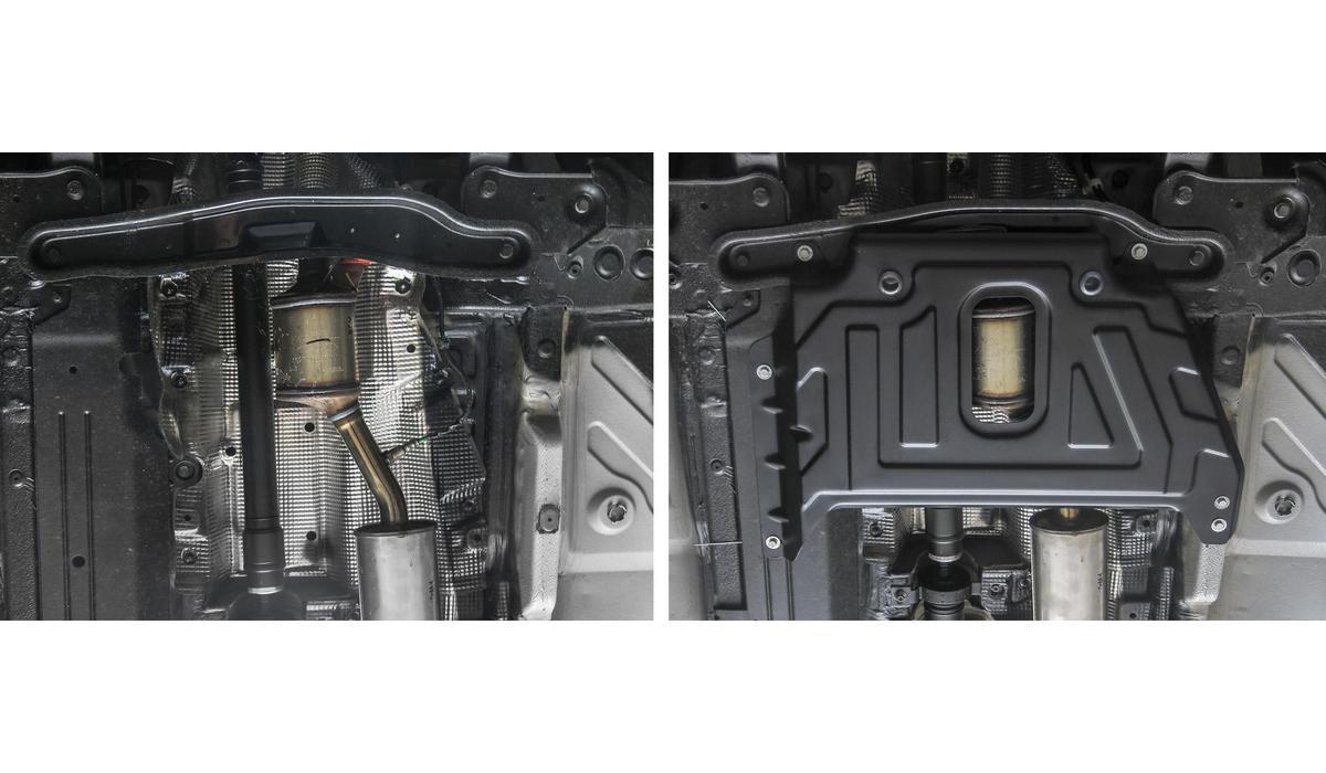 Защита кислородного датчика AutoMax для Nissan Terrano III рестайлинг 2016-2017 2017-н.в., сталь 1.4 мм, с крепежом, AM.4725.3