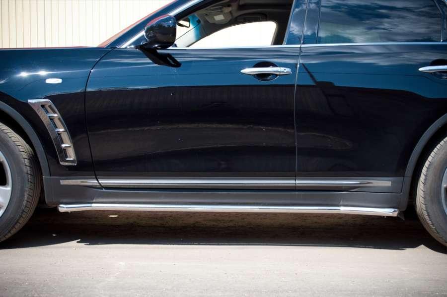 Пороги труба d42 вариант 1 для Infiniti FX37, Slitkoff IF7T-000770