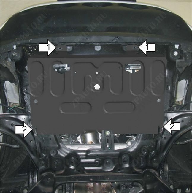 Защита АвтоСтандарт (Двигатель, Коробка переключения передач), 1, сталь для Nissan Juke  2013-2019 арт.51409