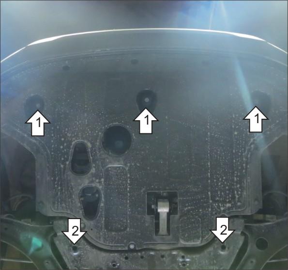 Защита АвтоСтандарт (Двигатель, Коробка переключения передач), 1,5 мм, Сталь для Hyundai Creta 2016- арт. 50911