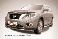 Защита переднего бампера d57 радиусная Nissan Pathfinder (2012-2017) , Slitkoff, арт. NIP14-007